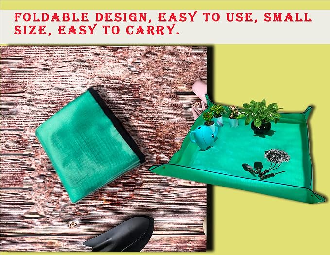 39.4" x 39.4" Large Plant Repotting Mat for Indoor Plants, Portable and Foldable Gardening mat, Waterproof Transplanting Potting Mat in Garde