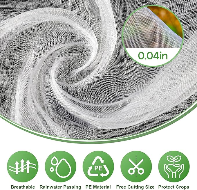 GonLei Garden Netting 8 X 24 FT Ultra Fine Netting for Garden Protection,Garden Netting for Raised Beds,Mosquito Net for Blueberry Shrubs Vegetables Fruits Flowers Crops Pest Barrier