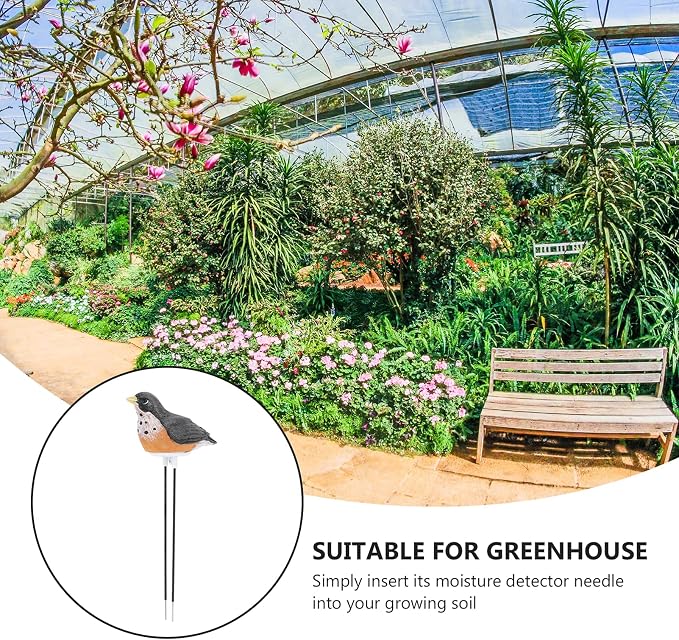 Yardwe Soil Moisture Meter, Bird Plant Water Tester with Chirping Alarm, Resin Soil Moisture Sensor for Indoor Potted Plants, Gardening Watering Indicator