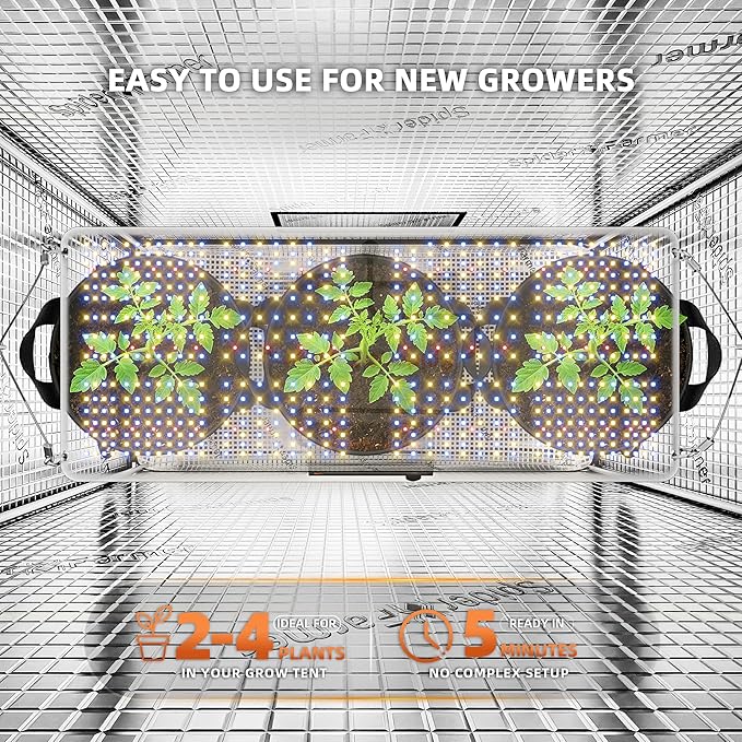 Spider Farmer SF2000 200W LED Grow Light for Indoor Plants, Upgraded High Efficiency LEDs, Dimmable Full Spectrum High PPFD, Deep Penetration for Seed Starting/Vegetables/Bloom in 2x4 Grow Tent