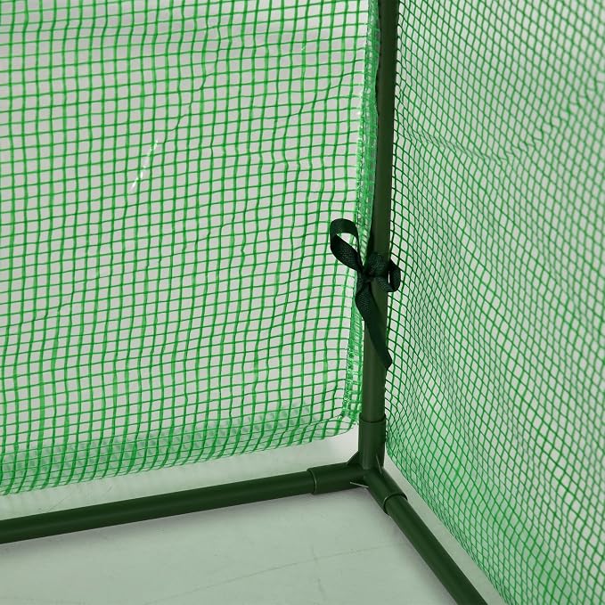 Outsunny 10' x 3' x 2.5' Mini Greenhouse, Portable Tunnel Green House with Roll-Up Zippered Doors, UV Waterproof Cover, Steel Frame, Green