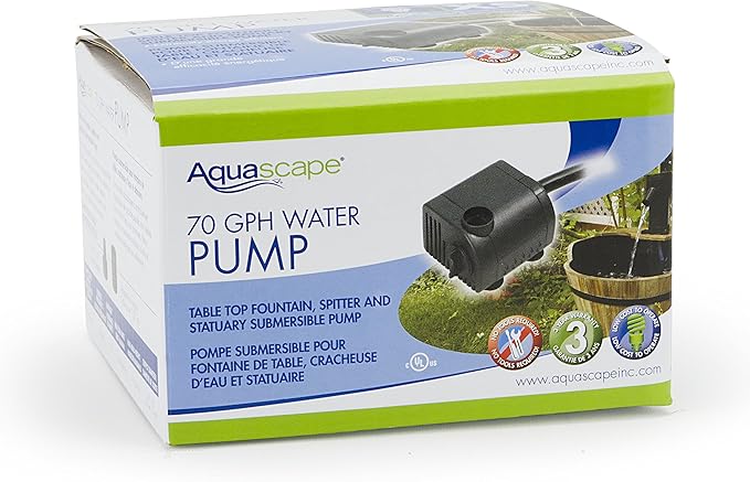 Aquascape Submersible 70 GPH Water Pump for Fountains, Waterfalls, Ponds, Aquariums, Filters, 91023