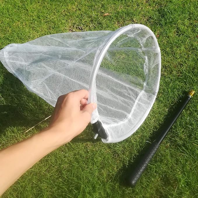 Insect and Butterfly Net with 12" Ring, Net Handle Extends to 59 Inches for Adults & Kids