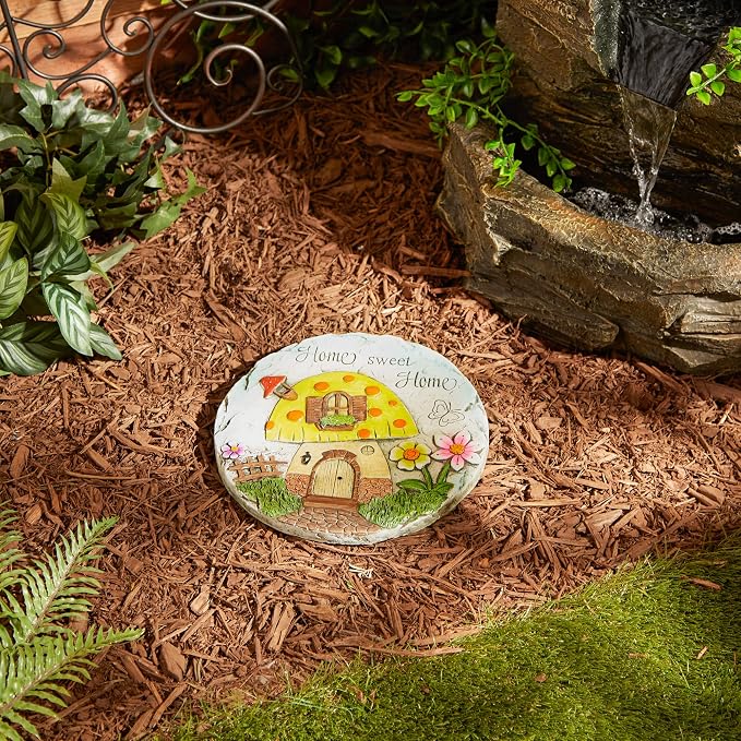 DII Cement Stepping Stone Collection Decorative Colorful, 9.75" Diameter, Home Sweet Home