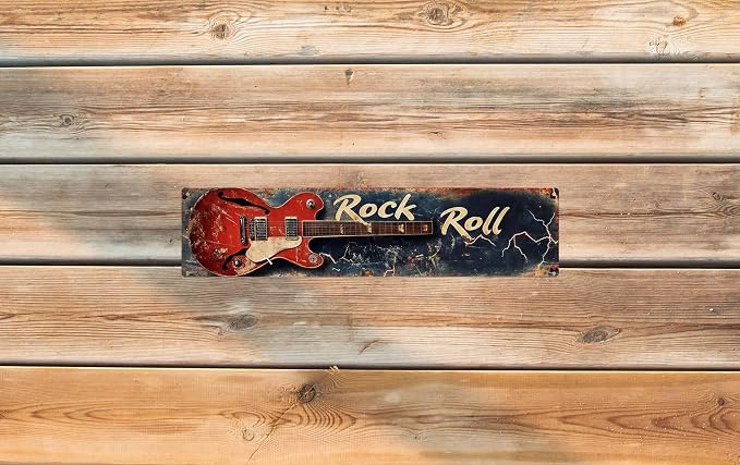 Vintage Tin Sign Retro Metal Rock Roll Signs For Home Decor Stylish Wall Art Plaques Gift For Music Room Home Bathroom Kitchen And Gothic Wall Decor In Every Room 4x16 In