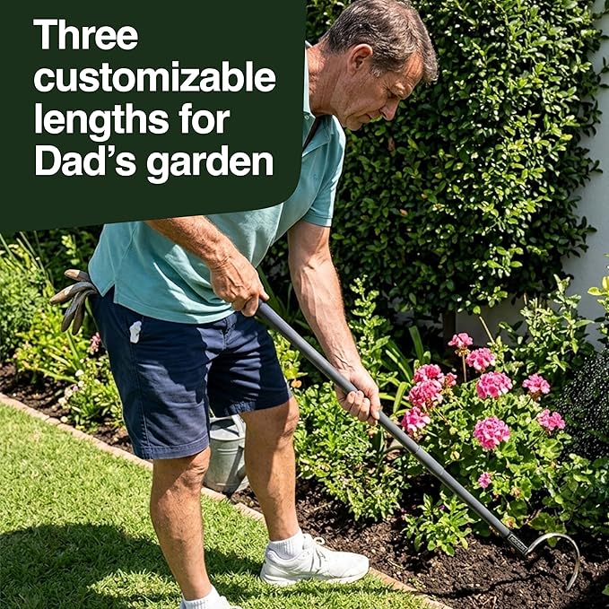 Weed Puller 3-in-1, Three Lengths (24"/40"/57"), Heavy-Duty Garden Hand Tool for Weeding, Digging & Soil Loosening, Stainless Steel Blade, Ergonomic Grip, for Dad, Husband & Men