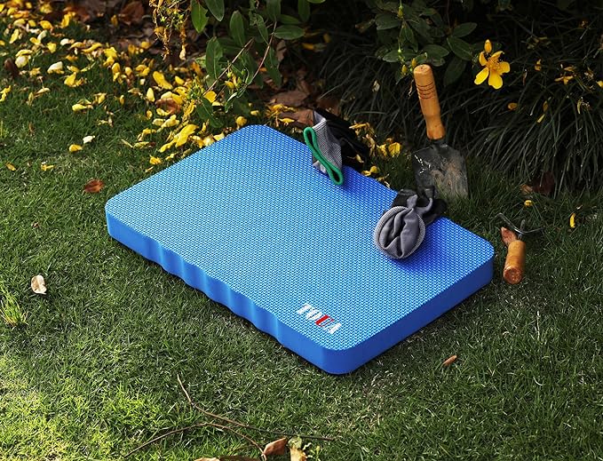 TOUA Garden Kneeling Pad, Kneeling Mat for Gardening, Bath Kneeler for Baby Bath, Large Support Knee 17.8x11x1.4 Thick High Density Foam Protective Knee, Knee Pads for Gardening, Planting Blue 2 Pack