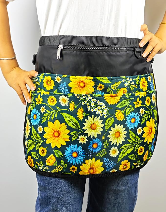 Bafelia Garden Apron for Women with 7 Pocket,Half Florist Apron Harvesting Apron