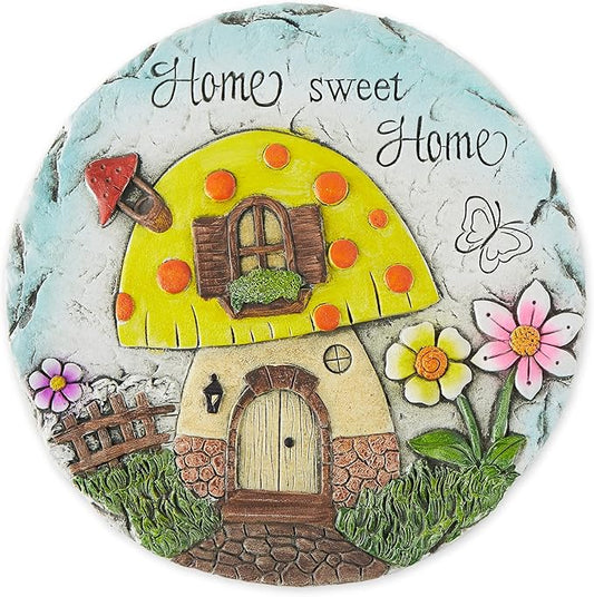 DII Cement Stepping Stone Collection Decorative Colorful, 9.75" Diameter, Home Sweet Home