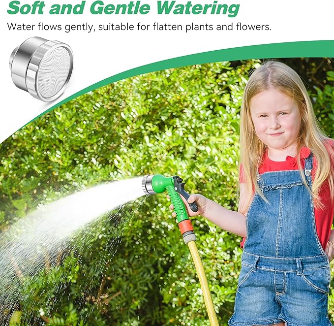 Dreyoo 1 Pack Water Nozzle with 3000 Tiny Holes, 3/4'' Aluminium Alloy Garden Hose Shower Head with PTFE Thread Seal Tape for Outdoor Watering Flowers, Plants, Greenhouse, Nurseryman (2.24'',Silver)