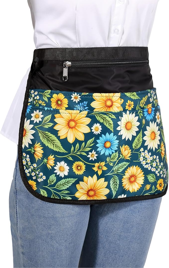 Bafelia Garden Apron for Women with 5 Pocket,Half Florist Apron Harvesting Apron