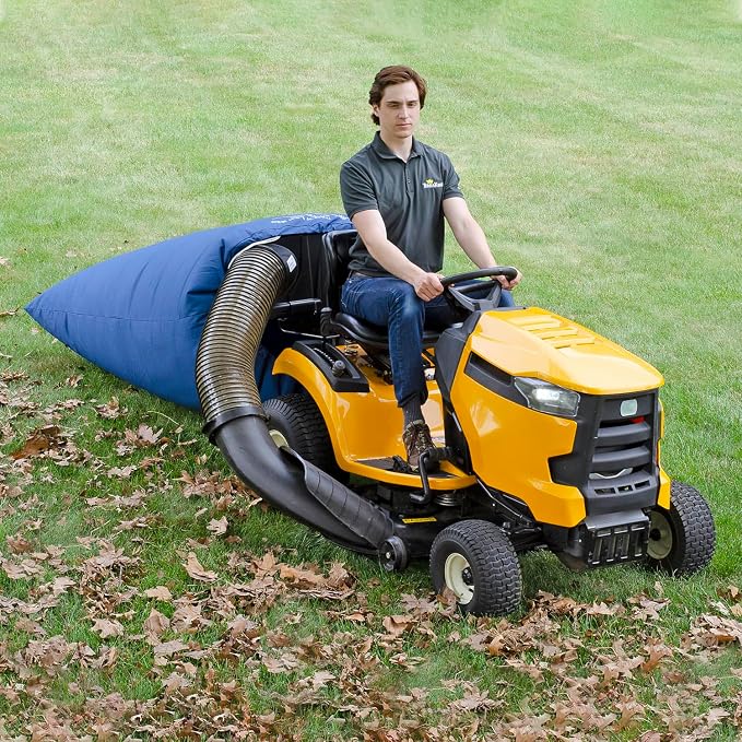 TerraKing Original Lawn Tractor Leaf Bag 54 cu ft Leaf Collection System, Compatible with Most Two-Bag Material Collection System; Blue