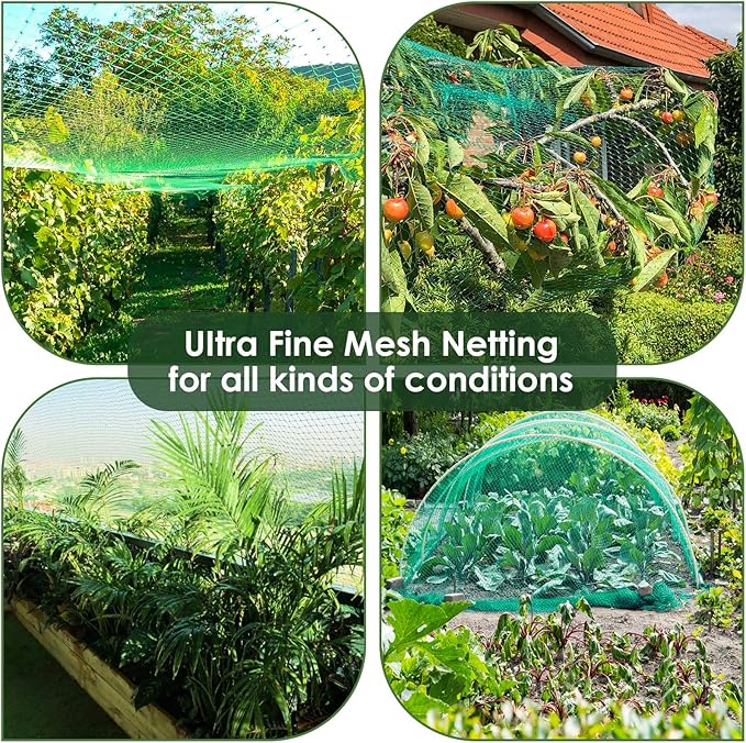Ruolan Bird Netting for Garden Protect Vegetable Plants and Fruit Trees13X20Ft,Plastic Trellis Netting for Birds, Deer,Squirrels and Other Animals
