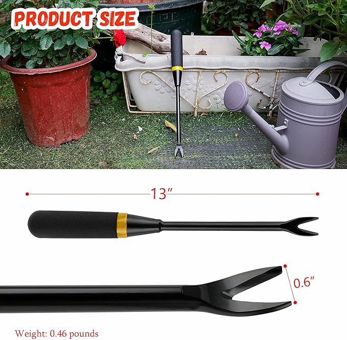 Kemaier Weeding Tool - Heavy Duty Stainless Steel Weed Remover Tool for Precise Root Weed Removal, Efficient Weed Puller Tool for Garden and Lawn Care