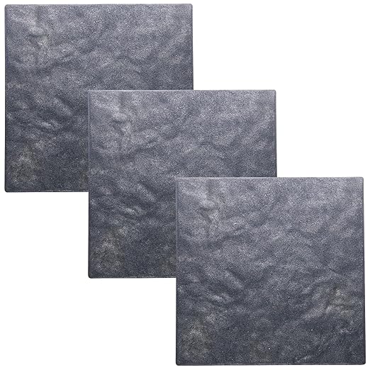 Sekcen 3 Pack Rubber Stepping Stones 15.75”x15.75” Outdoor Garden Walkway Recycled Paving Stones Pavers for Walkways