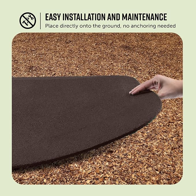 Playsafer Playground Safety Rubber Wearmat for Swingsets and Slides - 1" Thick X 24" W X 40" L (1 Pack, Brown)