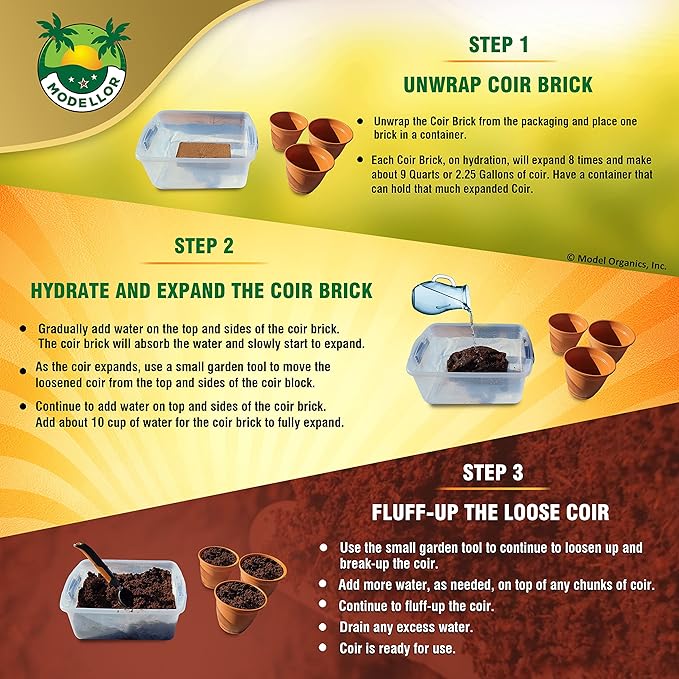 8 Bricks (10 lb) Premium Super Washed Coco Coir, High Yield 18 Gallons [72 Quarts], Seed Starter, Organic, pH Balanced, Gardening, Indoor, Outdoor use.