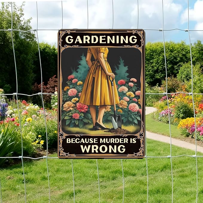 3 PCS Garden Gifts Women-Funny Metal Garden Signs Decor for Outside,Patio,Backyard,GardenersGardeners,and Plant Lovers,Mothers Grandmas and Housewarming 8x12inch