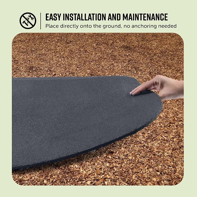 Playsafer Playground Safety Rubber Wearmat for Swingsets and Slides - 1" Thick X 24" W X 40" L (2 Pack, Gray)
