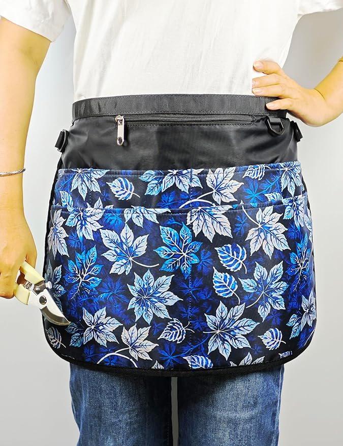 Bafelia Garden Apron for Women with 7 Pocket,Half Florist Apron Harvesting Apron