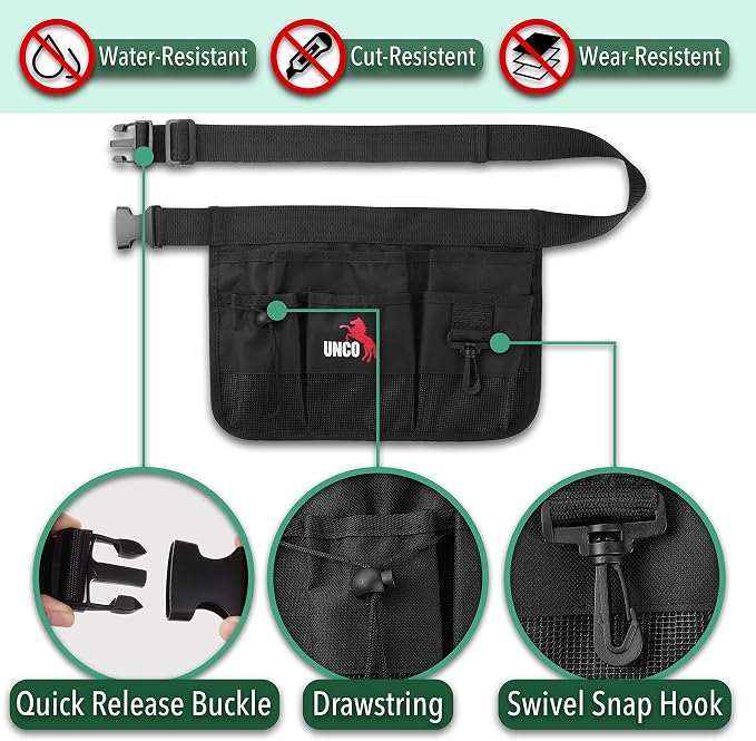 UNCO- Gardening Belt, Garden Tool Belts for Men, Waist Apron with Pockets, Construction, Carpenter Belt, for Men, Utility Belt Men