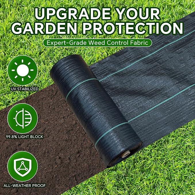 Weed Barrier Landscape Fabric Heavy Duty,1.4FT x 50FT Premium Garden Weed Blocker Fabric for Weed Control, Plastic Ground Cover with Woven Weed Cloth,Durable Landscaping Fabric