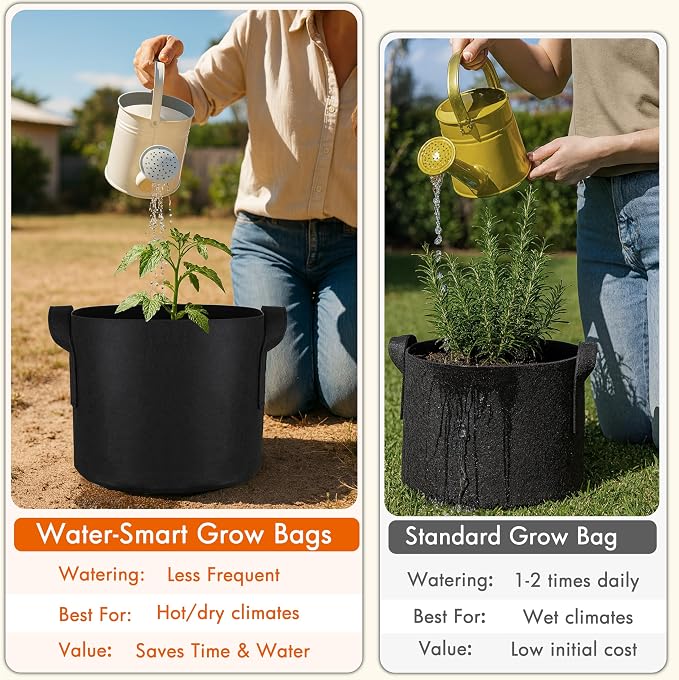 Gardzen 6-Pack 20 Gallon Grow Bags, 500G Thickened Aeration Fabric Pots with Handles, Heavy Duty Cloth Pots for Plants