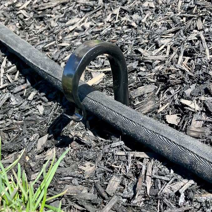 Boxwood & Mum Garden Hose Guide Stakes Heavy Duty – Solid Metal Powder Coated Rust Resistant Hose Guards for Flower Beds, Garden Borders, Landscaping – Amish Handmade Lancaster PA (Set of 4)