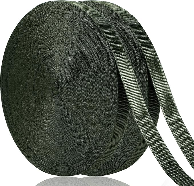 Shappy Tree Tie Strap Garden Webbing Strap Garden Plant Supports Tree Tie Staking and Guying for Outdoor Use, Plant Supports, Grafting, Straightening Supplies(Dark Green,295 Feet x 1 Inch)