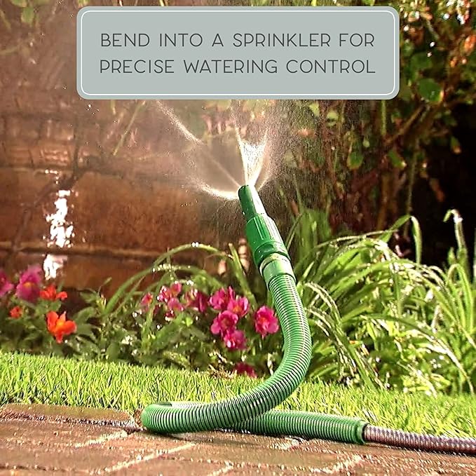Bernini FlexEnd Garden Wand, Flexible Hose Sprayer with Fireman Nozzle for Versatile Watering and Cleaning - 31" Reach, Purple