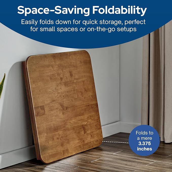 Stakmore Classic Straight Edge Square Folding Card Table 32x32 - No Assembly Wooden Foldable Card Table, Bridge, Board Game, Steel Mechanism, Folding Legs, Space-Saving, Fruitwood Frame