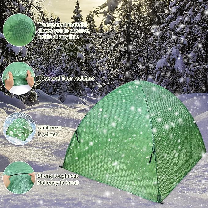 Plant Tent Outdoor Winter Shrub Cover Green Frost Tents Plant Covers Freeze Protection Tent Waterproof Plant Frost Protector Plant Guard Cover to Protect Plants Vegetable from Animals, 37X37X27Inch