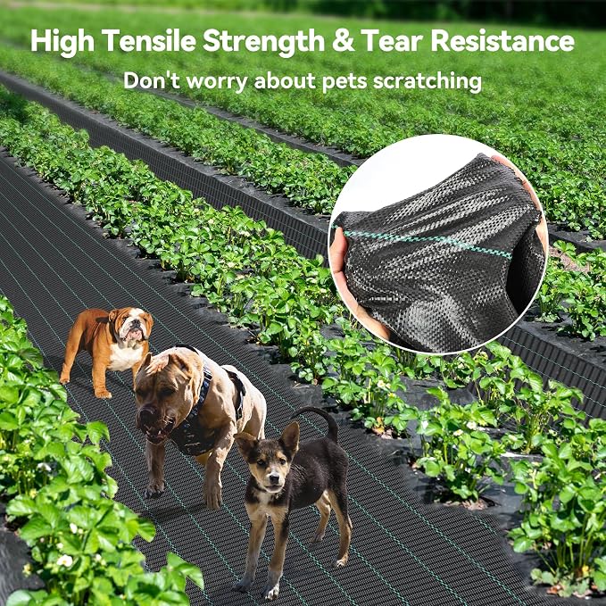 iropro 4ftx100ft Weed Barrier Landscape 3.2oz Fabric Heavy Duty, Woven Weed Control Cloth, Woven Geotextile Fabric for Underlayment, Gardening Ground, Commercial Driveway Weed Block Cover Mat
