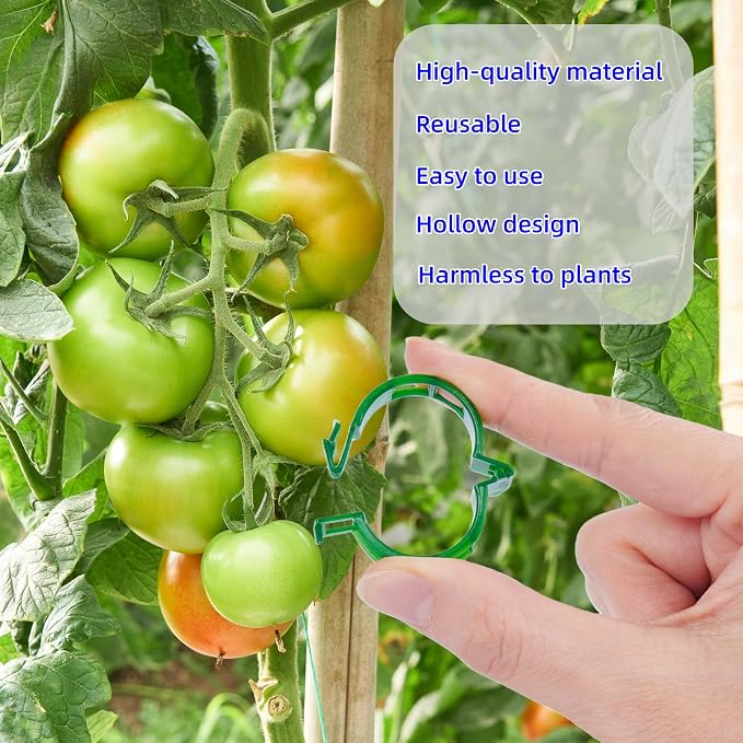 300Pcs Garden Vine Plant Support Clips,Plastic Fixing Clips for Securing and Training Climbing Plants,Tomatoes,Grapes,Vine Vegetables and Potted Plant (300, White)