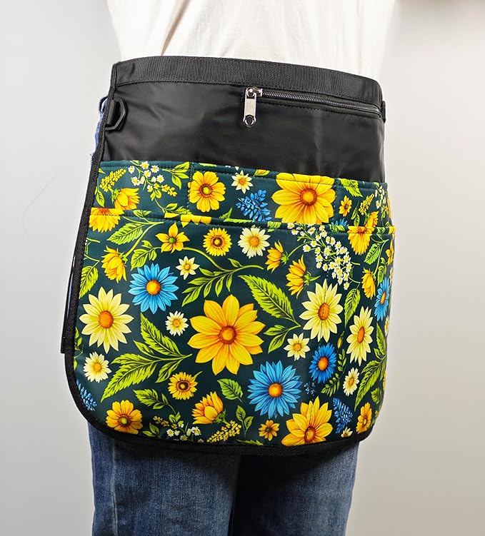 Bafelia Garden Apron for Women with 7 Pocket,Half Florist Apron Harvesting Apron