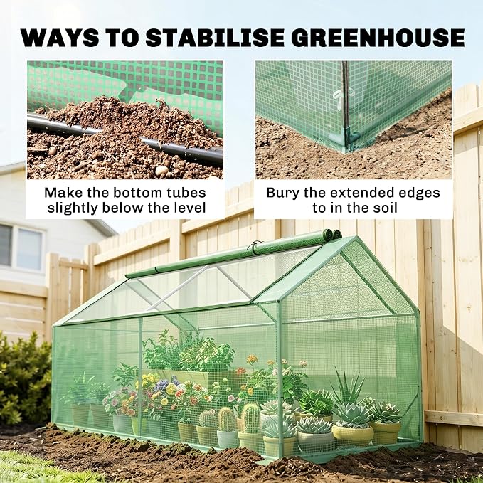 Outsunny 71" x 36" x 28" Mini Greenhouse Portable Hot House for Plants with Large Zipper Windows for Outdoor, Indoor, Garden, Green
