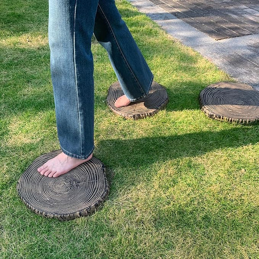 Stepping Stones Outdoor, Garden Decor,Realistic Tree Ring Design Decorative for Garden Path Walkway, Rustic Yard Decor Patio Lawn Accessories