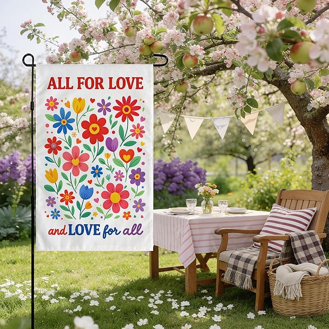 Floral Garden Flag for Pride Day | Summer Party Decorations - Double Sided Yard Decor for Spring | Pride Accessories Backdrop Banner for Garden Porch Patio Lawn Yard Outdoor Outside