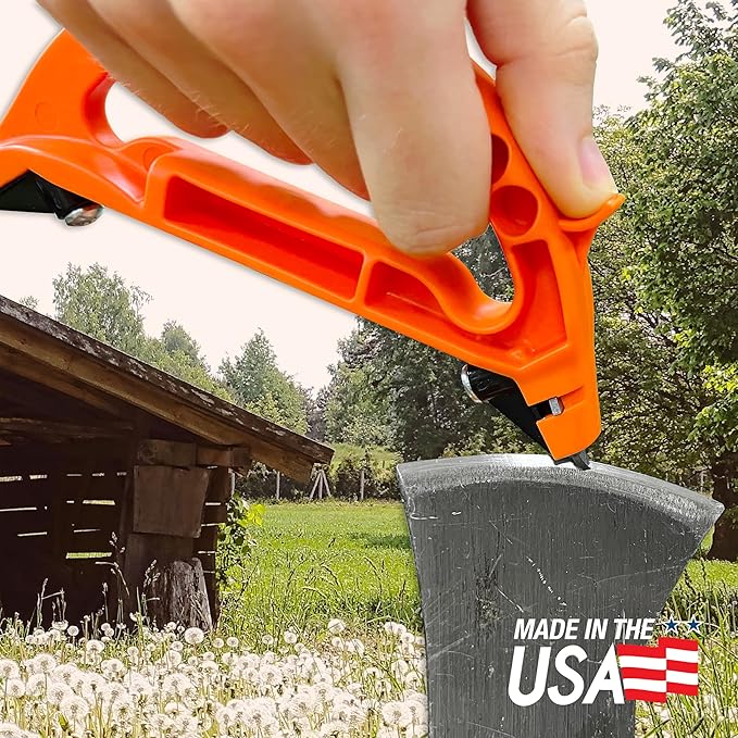 AccuSharp All-in-One Sharpener, All Purpose Sharpener for Knives, Scissors, Garden Tools, Sharpens & Restores Serrated Knives, Cleavers, Axes, Machete, Orange