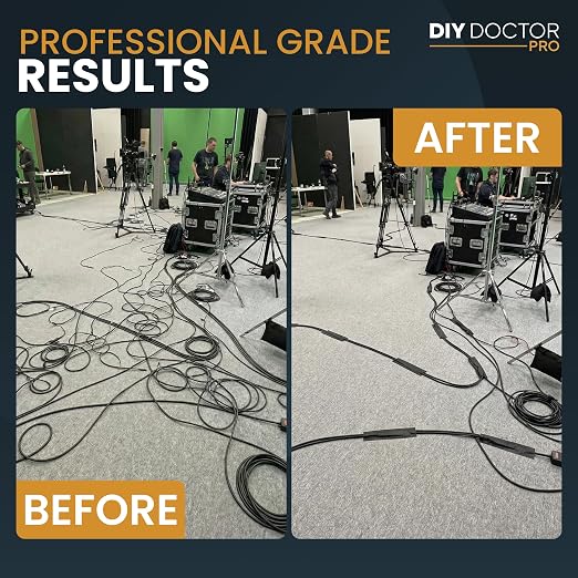 DIY Doctor Pro Professional Gaffer Tape ~2 Inch (48mm) Huge 30 Yards Black Matte Cloth Gaffers Tape for Stage, Floor & Cable Management – Strong Adhesive, No Residue, Non-Reflective - 6 Pack