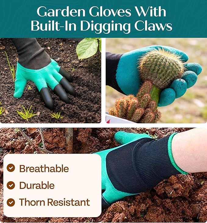 Heavy Duty Gardening Tools - Gardening Gifts for Women, Men, Mom, Dad - Durable, Ergonomic Garden Tools Set (Floral)