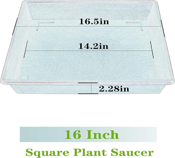 NIMYAU Square Plant Saucer 16 Inch 4 Pack, Plant Stand Plant Trays for Pots Heavy Duty Plastic Plant Saucers for Indoors Outdoors, Flower Pot No Holes Terracotta Plant Lover Gardening Gifts