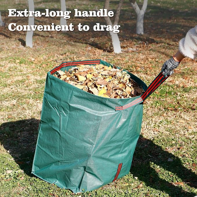 4-Pack leaf collectors,Large Yard Dustpan-Type 53-Gallon Garden Bag for Collecting Leaves，Reuseable Heavy Duty lawn and leaf bags，Garden Waste Container for Clean Up Outdoor Debris Grass Clippings