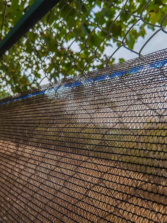 WindscreenSupplyCo] 60% 5'10'' x 100 FT Eyelets Shade Cloth Roll Sunblock Shade UV Resistant Net for Garden Greenhouse Flower Plant Patio Kennel, Brown - PS6160BRN