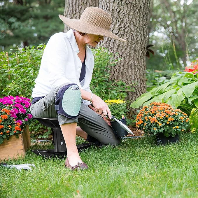 Vertex Premium Garden Rocker with Cushion, Cover and Pockets | Gardeners Work Seat Stool for Weeding Planting Tool | Made in USA | Model GB1227