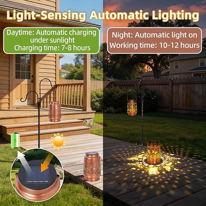 Solar Lanterns Outdoor Waterproof, Hummingbird Birthday Gifts for Women Mom Grandma, Garden Hanging Solar Lantern Lights for Patio