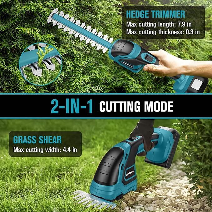 HEINPRO Cordless Hedge Trimmer Compatible with Makita 18V Battery (Battery not Included), Electric Hedge Trimmer Cordless, Bush Trimmers Grass Shears Handheld, Shrub Trimmers for Yard, Garden