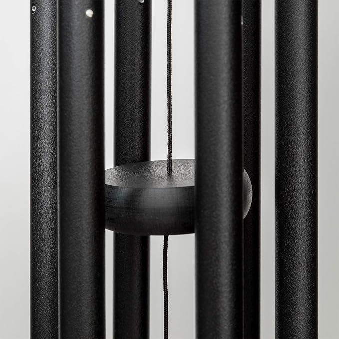 Corinthian Bells 27 Inch Black Wind Chimes for Outside, Modern Outdoor Metal Wind Chime for Patio Decor, Made in USA