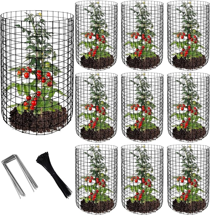 Adnee 10 Packs Wire Plant Protector from Animals - 20" H X 12" D Metal Mesh Plant Cage Covers - Sturdy Garden Bunny Barricades Chicken Wire Cloche for Plants Shrubs Vegetables Flowers