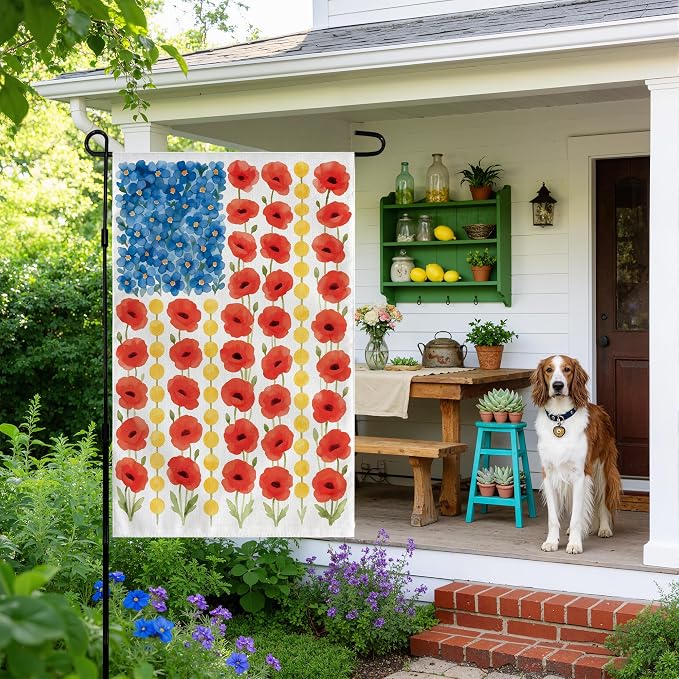 250th Anniversary Decorations - Spring Garden Flag for Easter Summer | 12x18 Inch Double Sided Patriotic American Flag for Outdoor Outside Yard USA Celebration 4th of July Decor - 250 Anniversary USA Merchandise